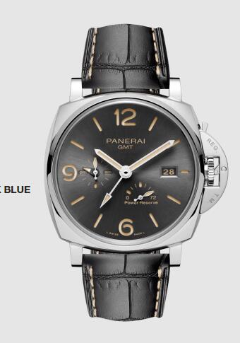 Panerai Luminor Due GMT Power Reserve 45mm Replica Watch PAM00944 ALLIGATOR DARK BLUE